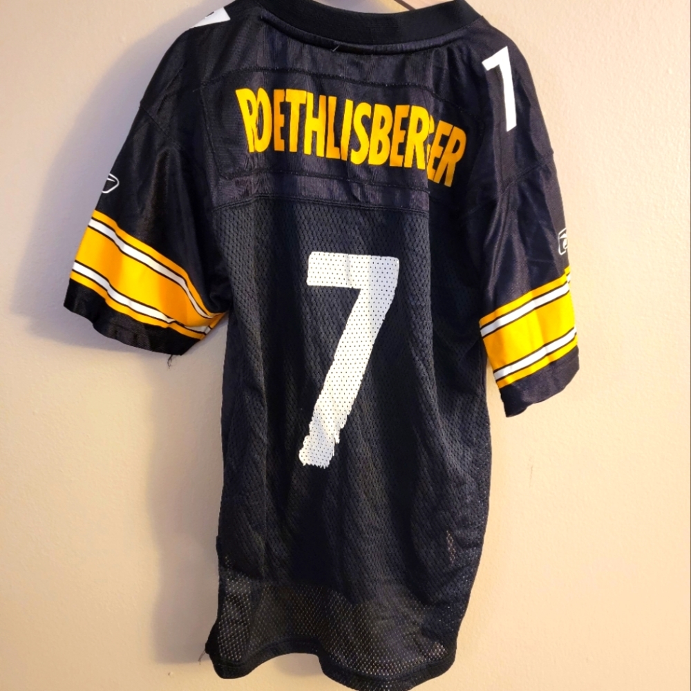 #7 Ben Roethlisberger Pittsburgh Steelers Reebok On-Field Home Jersey. Youth M